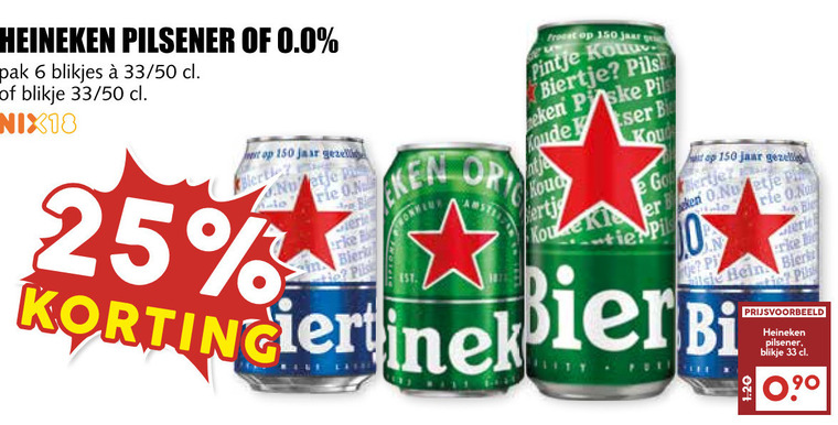 Heineken   blikje bier folder aanbieding bij  MCD Supermarkt Basis - details