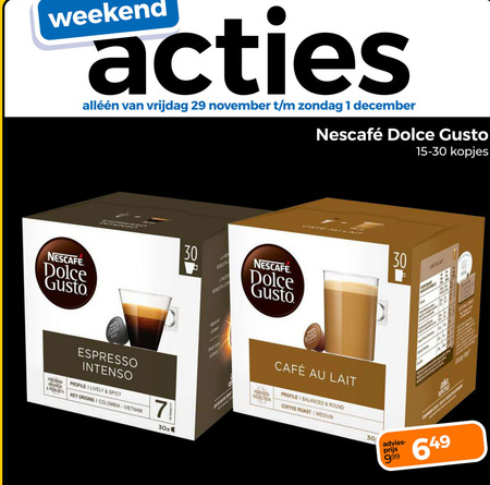 Nescafe   dolce gusto capsules folder aanbieding bij  Trekpleister - details