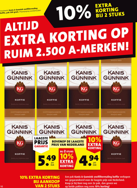 Kanis en Gunnink   koffie folder aanbieding bij  Boni - details