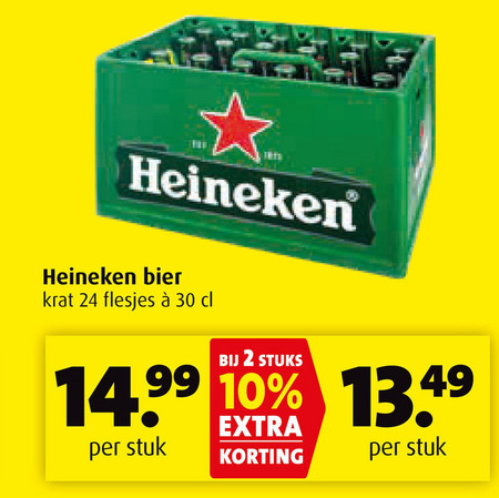 Heineken   krat bier folder aanbieding bij  Boni - details