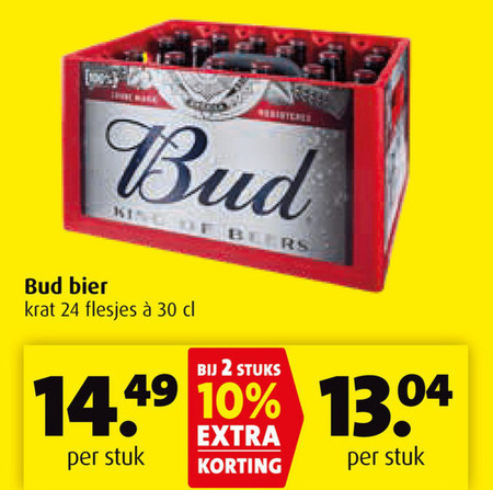 Bud   krat bier folder aanbieding bij  Boni - details