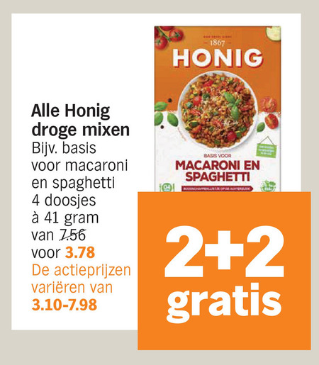 Honig   maaltijdmix folder aanbieding bij  Albert Heijn - details