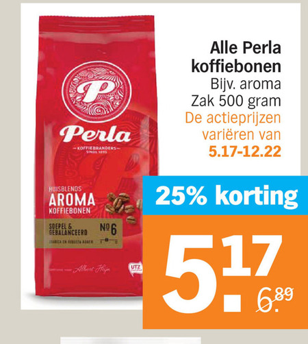 Perla   koffiebonen folder aanbieding bij  Albert Heijn - details