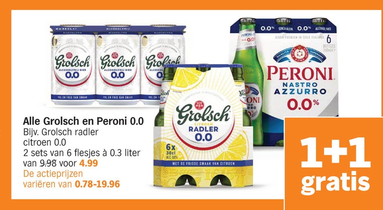 Grolsch   alcoholvrij bier folder aanbieding bij  Albert Heijn - details