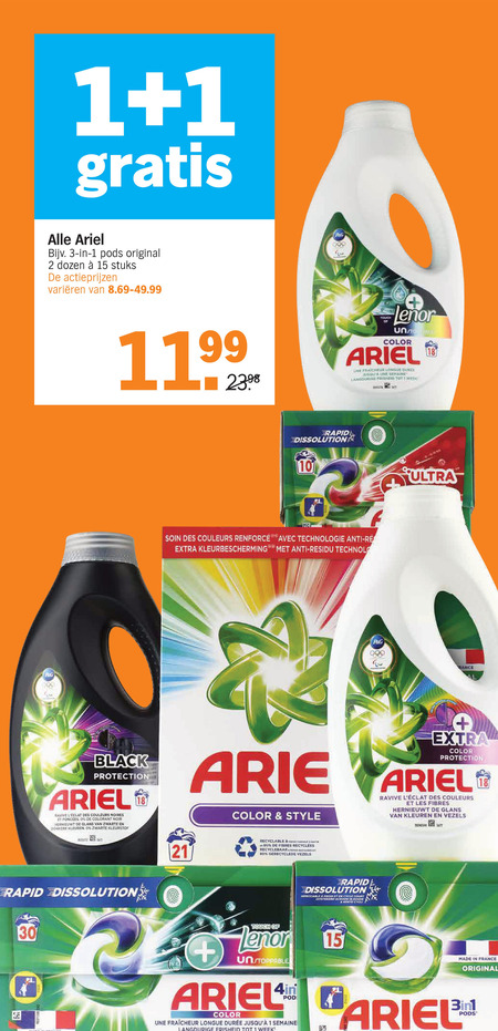 Ariel   wasmiddel folder aanbieding bij  Albert Heijn - details