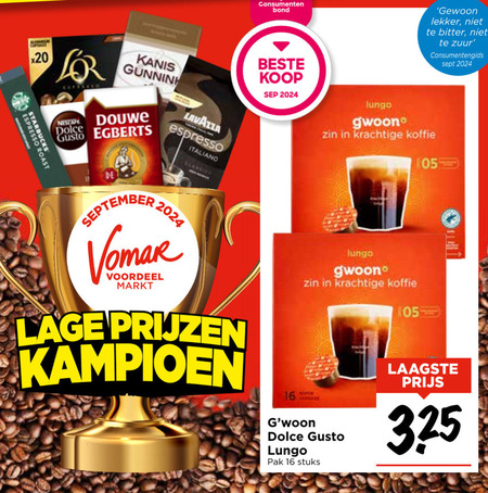 Gwoon   dolce gusto capsules folder aanbieding bij  Vomar - details