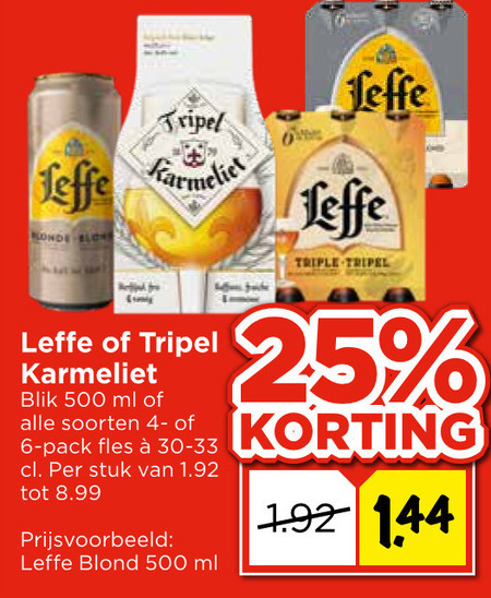 Leffe   blikje bier, speciaalbier folder aanbieding bij  Vomar - details