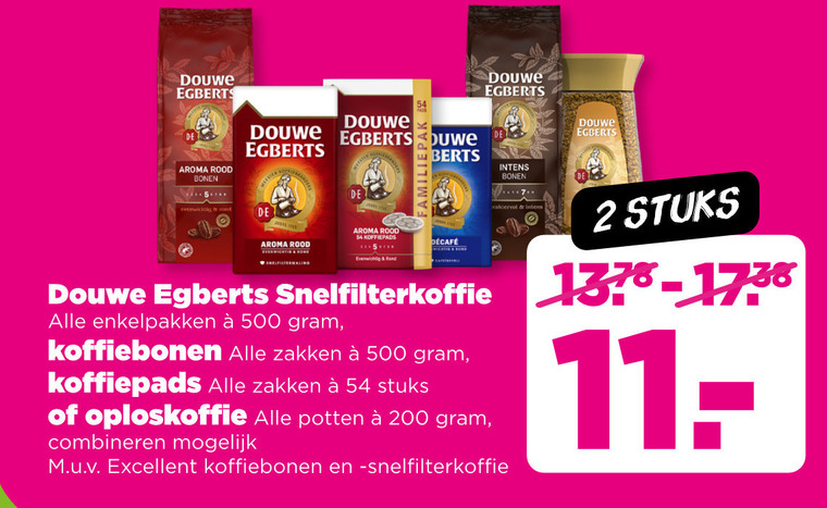 Douwe Egberts   koffiepad, koffiebonen folder aanbieding bij  Plus - details