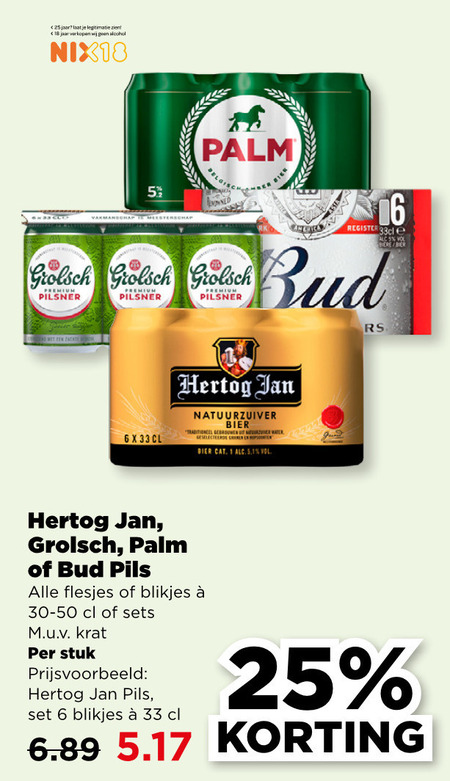 Grolsch   blikje bier folder aanbieding bij  Plus - details