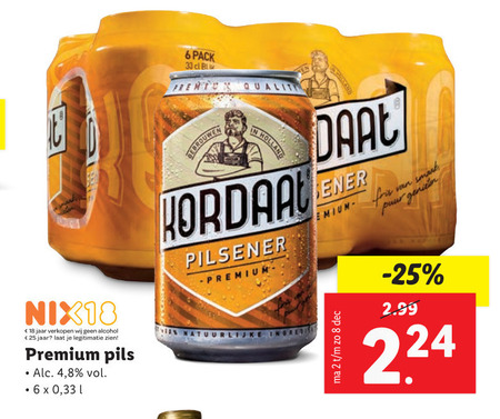 Kordaat   blikje bier folder aanbieding bij  Lidl - details