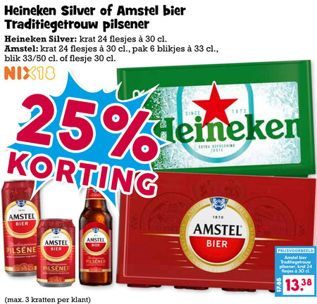 Amstel   krat bier, blikje bier folder aanbieding bij  Boons Markt - details