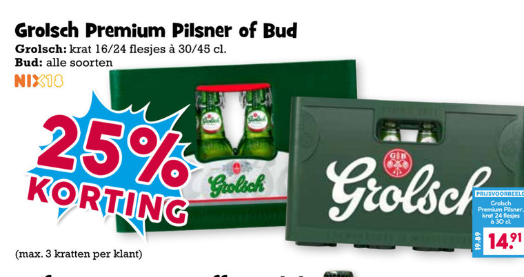 Grolsch   krat bier folder aanbieding bij  Boons Markt - details