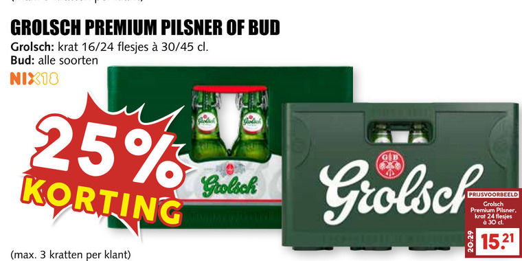 Grolsch   krat bier folder aanbieding bij  MCD Supermarkt Basis - details