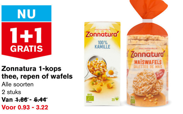 Zonnatura   wafels, mueslireep folder aanbieding bij  Hoogvliet - details