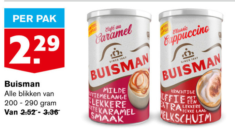 Buisman   oploskoffie folder aanbieding bij  Hoogvliet - details