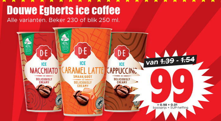 Douwe Egberts   ijskoffie folder aanbieding bij  Dirk - details