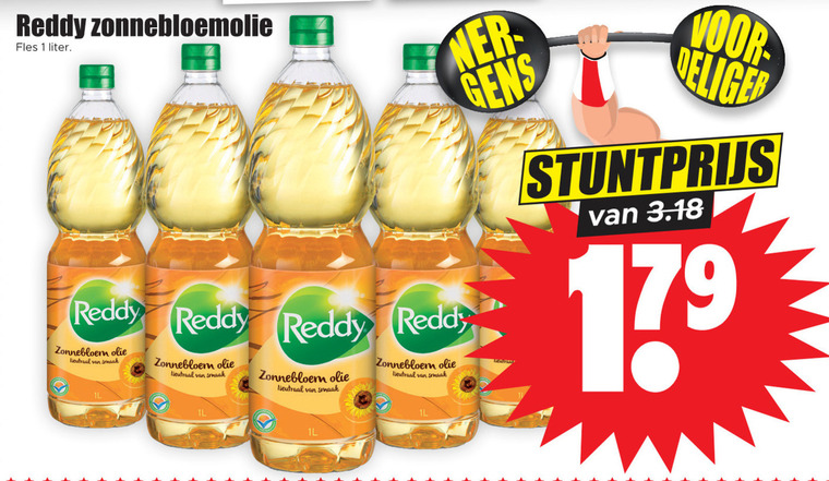 Reddy   zonnebloemolie folder aanbieding bij  Dirk - details