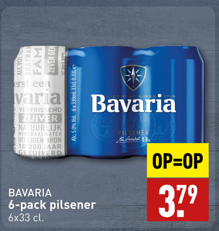 Bavaria   blikje bier folder aanbieding bij  Aldi - details