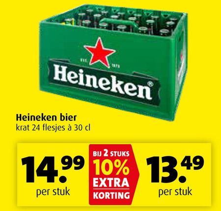 Heineken   krat bier folder aanbieding bij  Boni - details