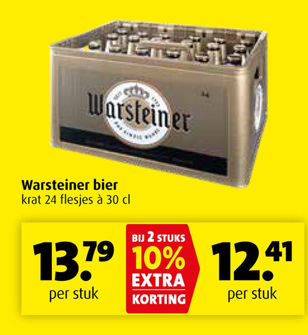 Warsteiner   krat bier folder aanbieding bij  Boni - details