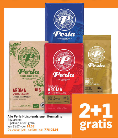 Perla   koffie folder aanbieding bij  Albert Heijn - details