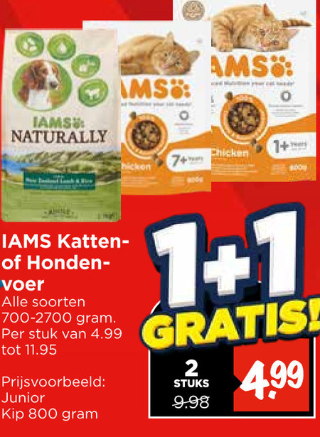 IAMS   kattenvoer, hondenvoer folder aanbieding bij  Vomar - details