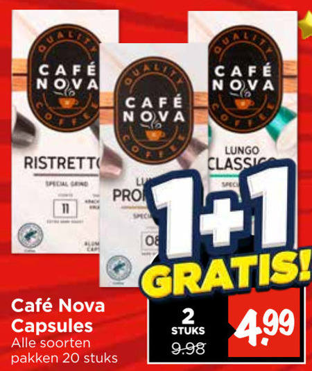 Cafe Nova   koffiecups folder aanbieding bij  Vomar - details