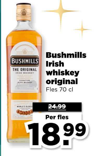 Bushmills   whisky folder aanbieding bij  Plus - details