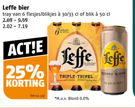 Leffe   blikje bier folder aanbieding bij  Poiesz - details