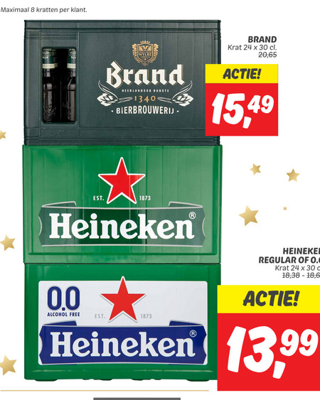 Heineken   krat bier folder aanbieding bij  Dekamarkt - details