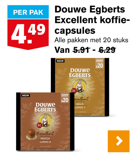 Douwe Egberts   koffiecups folder aanbieding bij  Hoogvliet - details