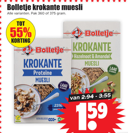 Bolletje   muesli folder aanbieding bij  Dirk - details