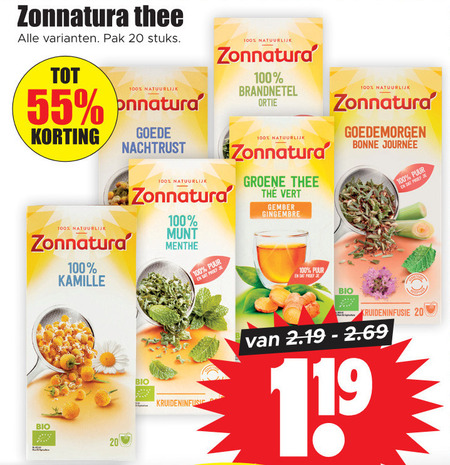 Zonnatura   thee folder aanbieding bij  Dirk - details