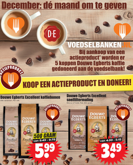 Douwe Egberts   koffie, koffiebonen folder aanbieding bij  Dirk - details