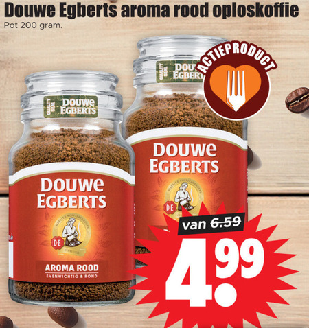 Douwe Egberts   oploskoffie folder aanbieding bij  Dirk - details