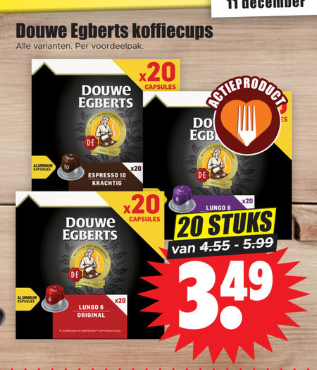 Douwe Egberts   koffiecups folder aanbieding bij  Dirk - details