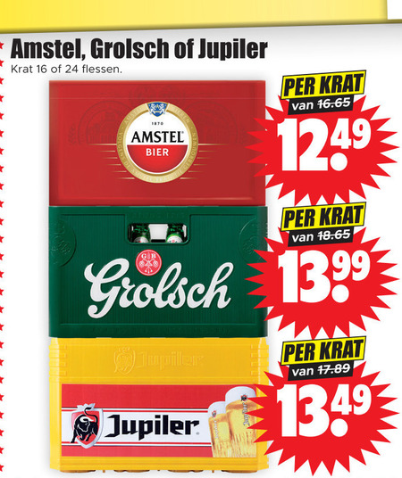 Grolsch   krat bier folder aanbieding bij  Dirk - details