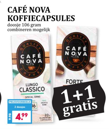 Cafe Nova   koffiecups folder aanbieding bij  Boons Markt - details