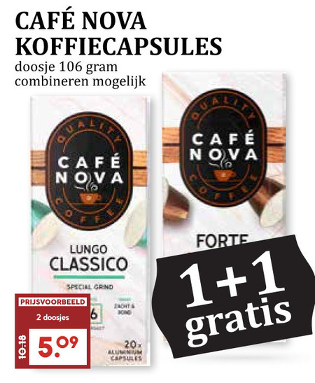 Cafe Nova   koffiecups folder aanbieding bij  MCD Supermarkt Basis - details