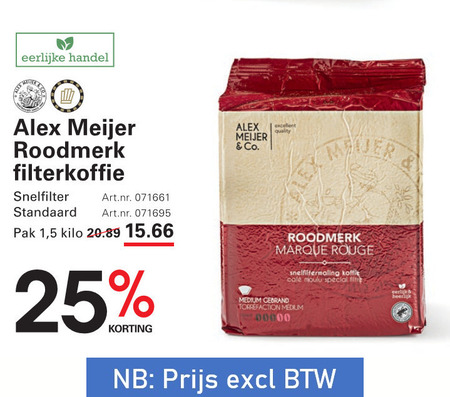 Alex Meijer   koffie folder aanbieding bij  Sligro - details