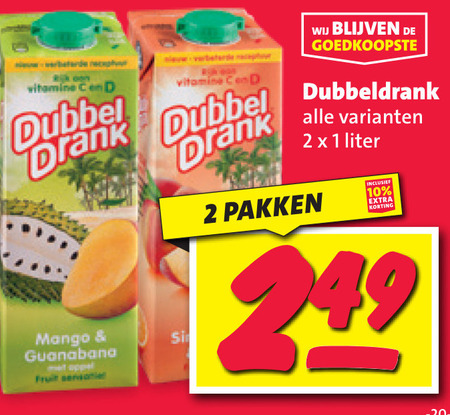 Dubbeldrank   fruitdrank folder aanbieding bij  Nettorama - details