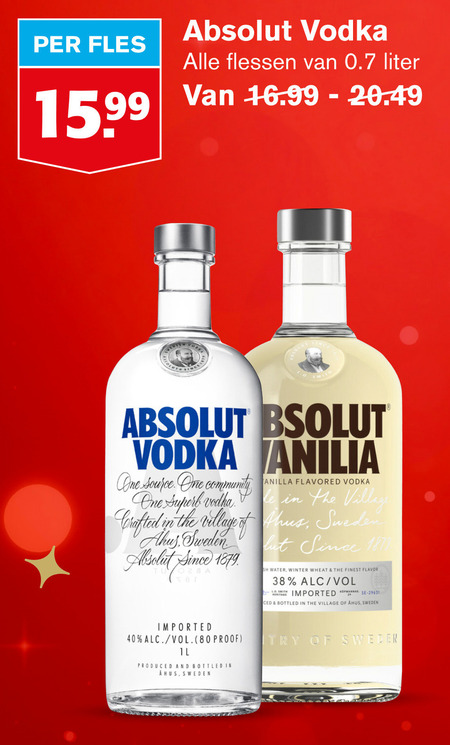 Absolut   wodka folder aanbieding bij  Hoogvliet - details