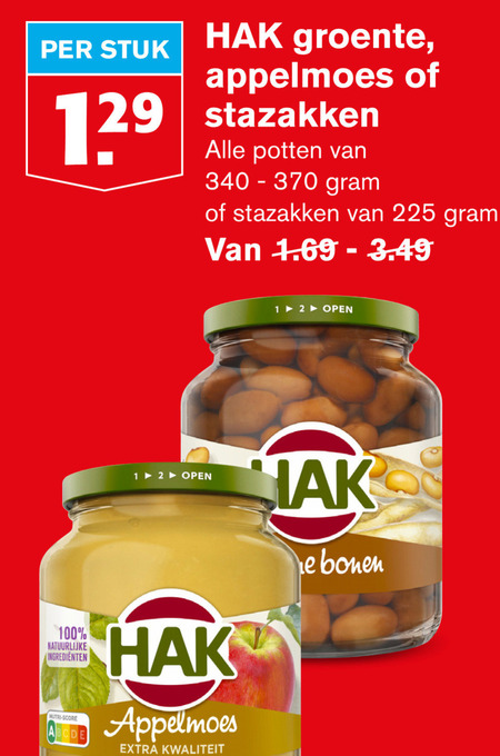 Hak   groenteconserven, appelmoes folder aanbieding bij  Hoogvliet - details