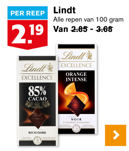 Lindt   chocolade folder aanbieding bij  Hoogvliet - details