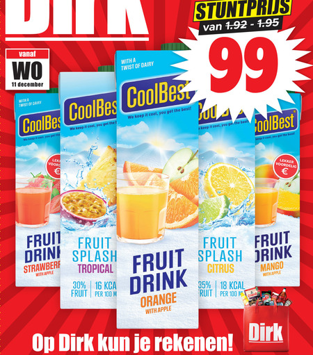 Coolbest   fruitdrank folder aanbieding bij  Dirk - details