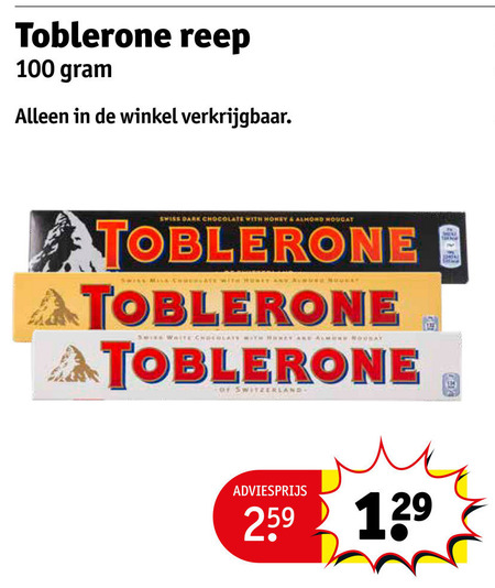 Toblerone   chocolade folder aanbieding bij  Kruidvat - details