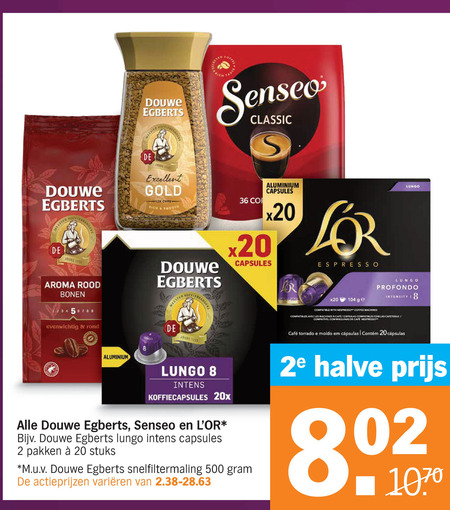 Douwe Egberts Senseo   koffiebonen, oploskoffie folder aanbieding bij  Albert Heijn - details