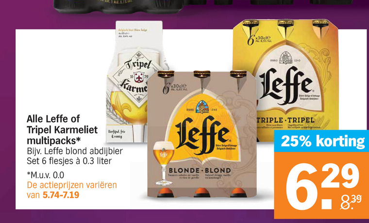 Leffe   speciaalbier, blikje bier folder aanbieding bij  Albert Heijn - details