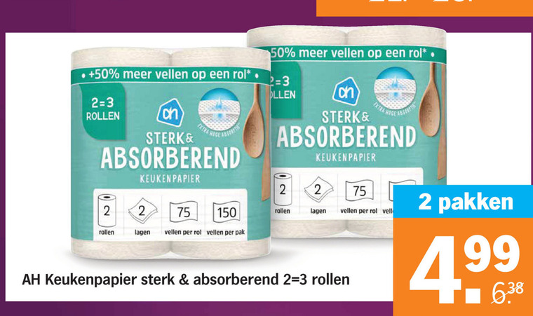 Albert Heijn Huismerk   keukenpapier folder aanbieding bij  Albert Heijn - details