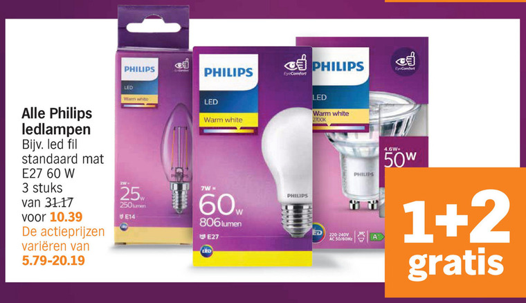 Philips   led lamp folder aanbieding bij  Albert Heijn - details